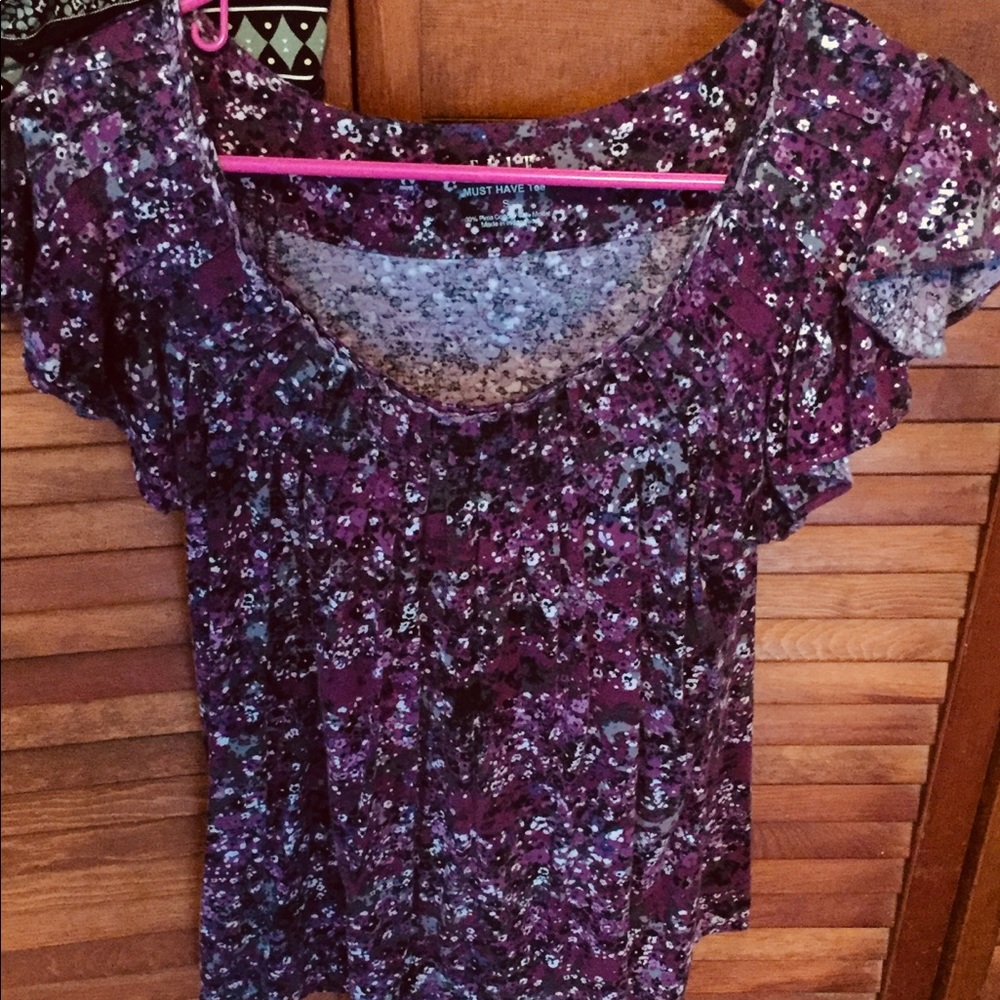 Purple draping blouse